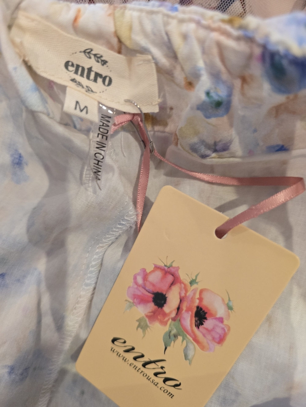 Entro Floral Pink Or Blue Ruffle Mini Skirt - Picture 10 of 11